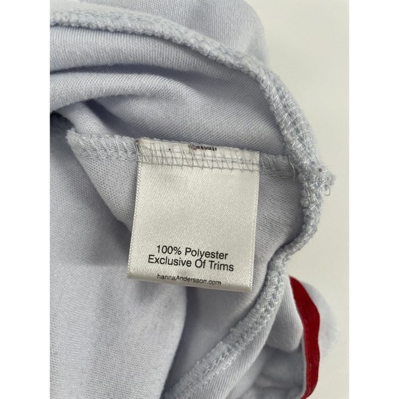 Hanna Andersson Valentine Spring Dress Blue with Red Velvet Size UK 100 - US 4 - Picture 6 of 6